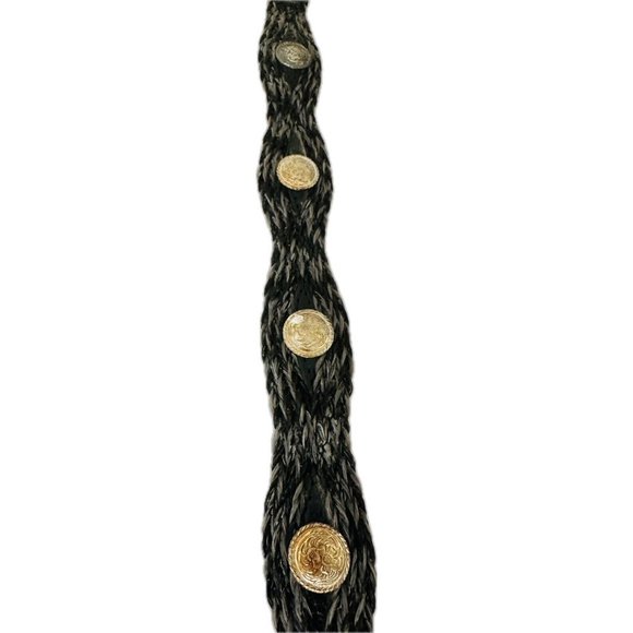 3D Belt Company Choncho Braided Black Leather Unisex Size 28 Belt New with Tags - Picture 1 of 6